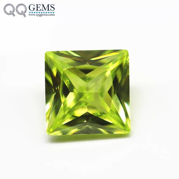 Apple Green/D-apple Green Cubic Zirconia Loose Gemstones Synthetic square CZ Stones