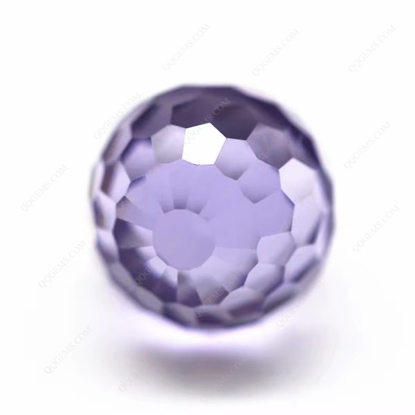 Lavender Cubic Zirconia Gemstones Synthetic Faceted Ball CZ Beads Stones with Holes - Image 5