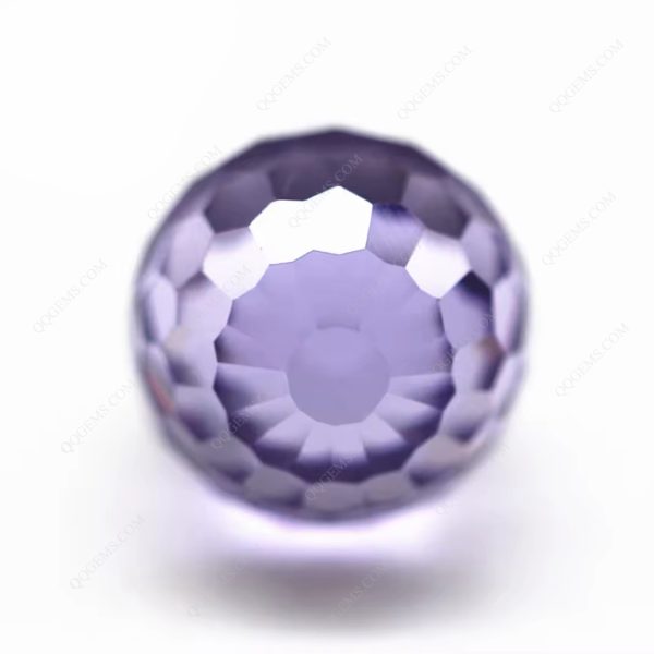 Lavender Cubic Zirconia Gemstones Synthetic Faceted Ball CZ Beads Stones with Holes - Image 2