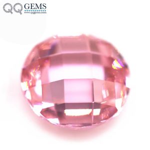 pink Cubic Zirconia Loose Gems Synthetic Round Shape Single Grid Cut CZ Stones