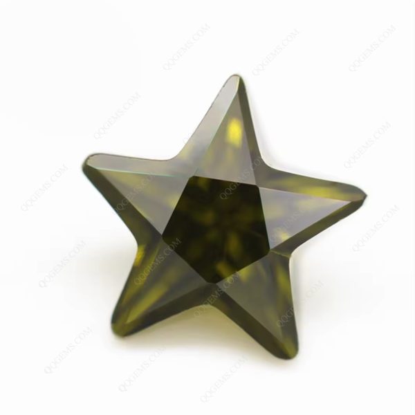 Peridot/D-peridot Five-pointed Star Cut Cubic Zirconia Loose Gemstones Synthetic Bright Cut Star Shape CZ Stones  - Image 5