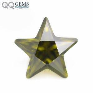 Peridot/D-peridot Five-pointed Star Cut Cubic Zirconia Loose Gemstones Synthetic Bright Cut Star Shape CZ Stones 