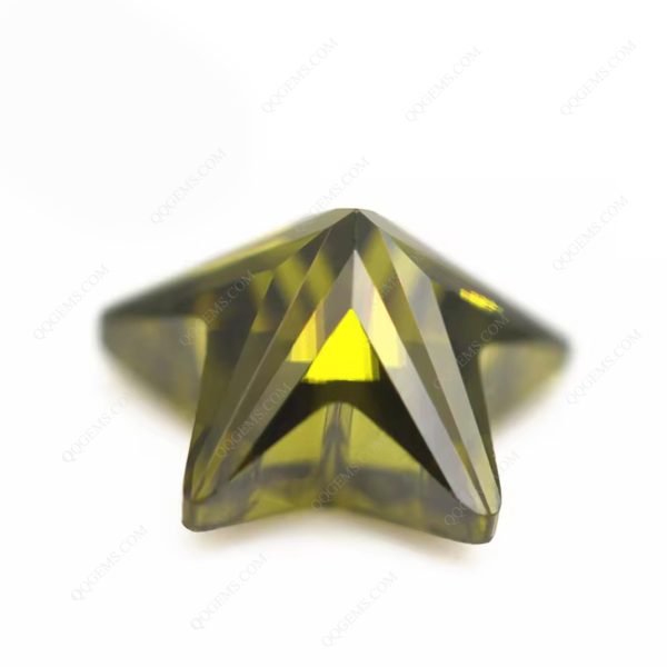 Peridot/D-peridot Five-pointed Star Cut Cubic Zirconia Loose Gemstones Synthetic Bright Cut Star Shape CZ Stones  - Image 2