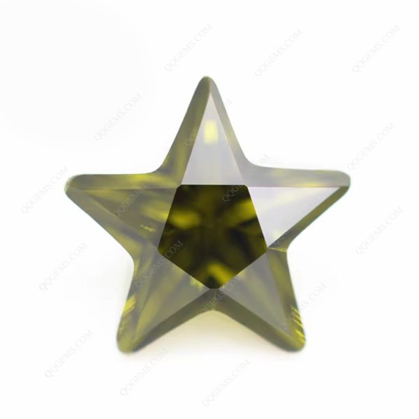 Peridot/D-peridot Five-pointed Star Cut Cubic Zirconia Loose Gemstones Synthetic Bright Cut Star Shape CZ Stones  - Image 4
