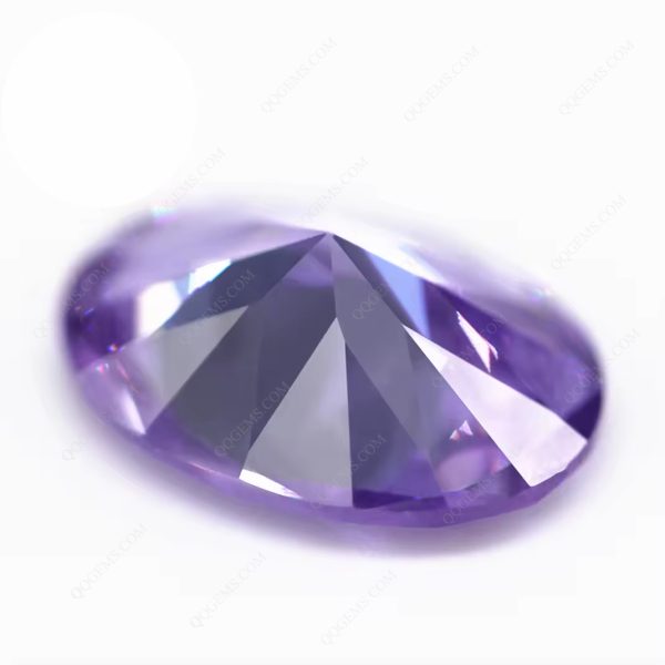 Lavender Cubic Zirconia Loose Gemstone Synthetic Oval Shape Machine Cut CZ Stones - Image 3