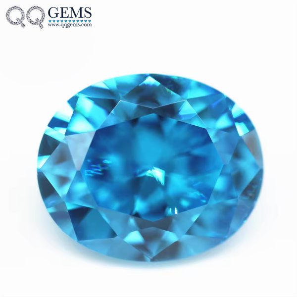 Aqua Blue/blue Topaz Cubic Zirconia Loose Gems Synthetic Oval Cut CZ Stones