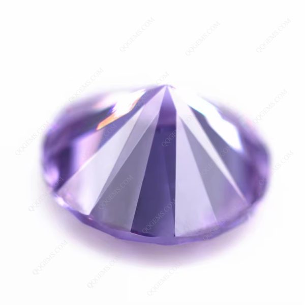 Lavender Cubic Zirconia Loose Gemstones Artificial Round Faceted Cut CZ Gemstones - Image 2