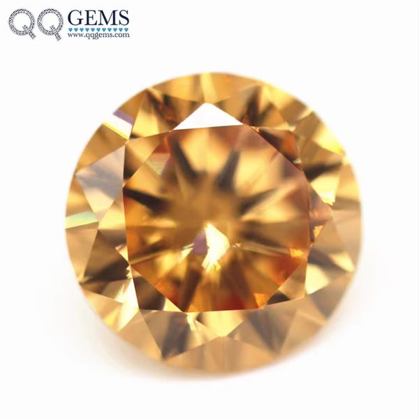 Champagne/dark champagne Cubic Zirconia Loose Gems Synthetic Round Shape Diamond Cut CZ Gemstones - Image 4