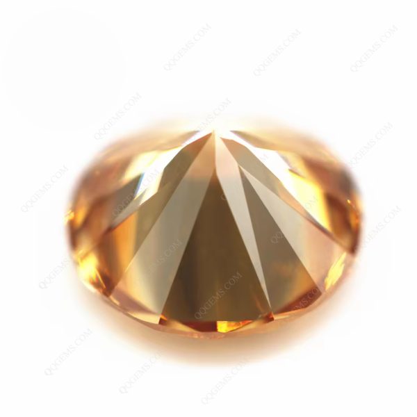 Champagne/dark champagne Cubic Zirconia Loose Gems Synthetic Round Shape Diamond Cut CZ Gemstones - Image 2