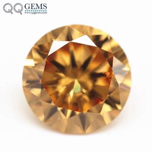 Champagne/dark champagne Cubic Zirconia Loose Gems Synthetic Round Shape Diamond Cut CZ Gemstones