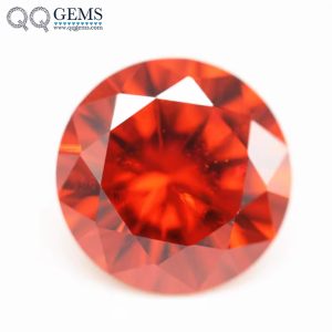 Brilliant Cut Orange/orange Red Cubic Zirconia Loose Gems Synthetic Round Star Cut CZ Stones