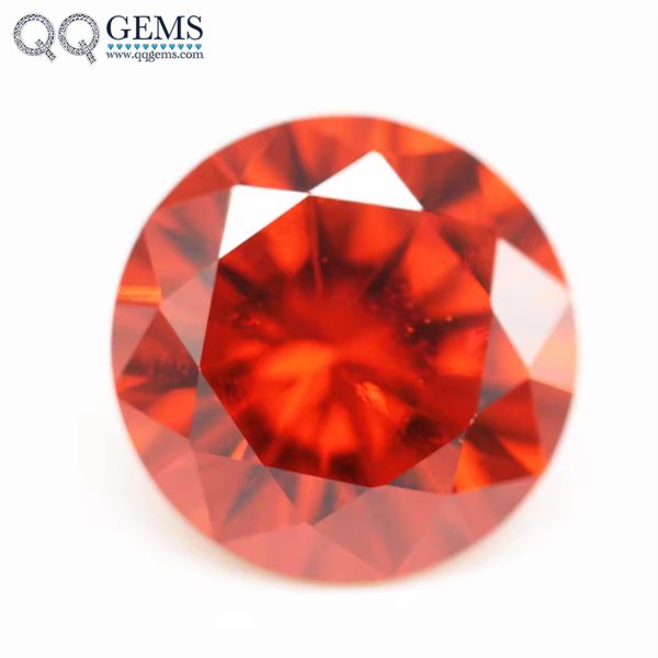 Brilliant Cut Orange/orange Red Cubic Zirconia Loose Gems Synthetic Round Star Cut CZ Stones