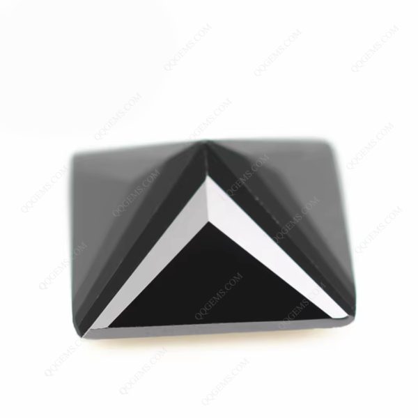 Black Color Princess Cut square Shape Cubic Zirconia Loose Gemstones - Image 2