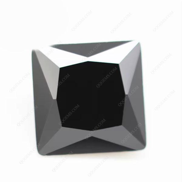Black Color Princess Cut square Shape Cubic Zirconia Loose Gemstones - Image 4