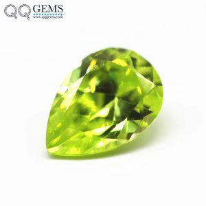 Apple Green/D-apple Green Cubic Zirconia Loose Gems Synthetic Diamond Cut Pear Shape CZ Stones