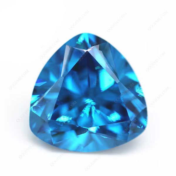 Aqua Blue/blue Topaz Cubic Zirconia Gemstones Synthetic Trillion Cut CZ Stones  - Image 2