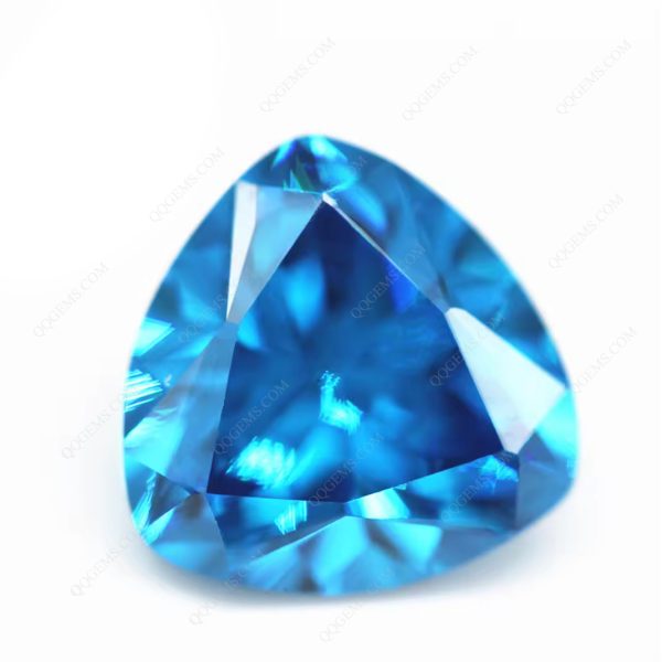 Aqua Blue/blue Topaz Cubic Zirconia Gemstones Synthetic Trillion Cut CZ Stones  - Image 3