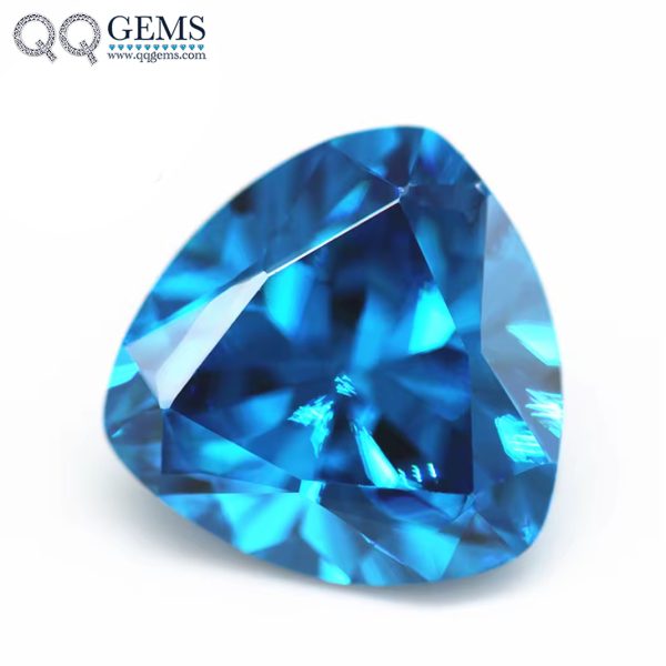 Aqua Blue/blue Topaz Cubic Zirconia Gemstones Synthetic Trillion Cut CZ Stones 