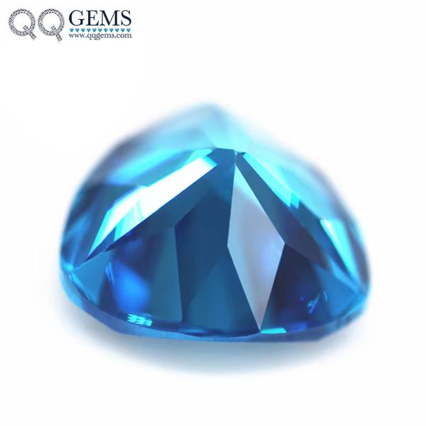 Aqua Blue/blue Topaz Cubic Zirconia Gemstones Synthetic Trillion Cut CZ Stones  - Image 5