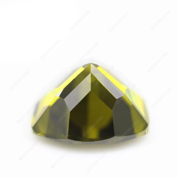 Peridot/D-peridot Trillion Cut Cubic Zirconia Loose Gemstone Synthetic Bright Cut Trillion Shape - Image 2