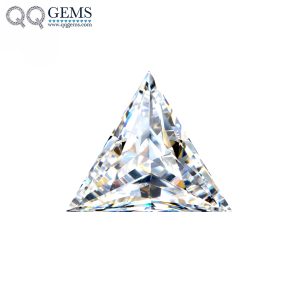White Color Cubic Zirconia Loose Gemstones Synthetic Machine Cut Triangle Shape CZ Stones 