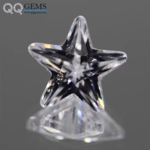 White Color Five Pointed Star Cut Cubic Zirconia Loose Gemstone Synthetic Star Machine Cut Shape CZ Stones 