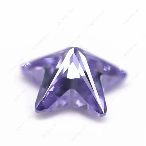 Lavender Five Star Fancy Cut Cubic Zirconia Loose Gemstones Synthetic Machine Cut Star Shape CZ Stones  - Image 2