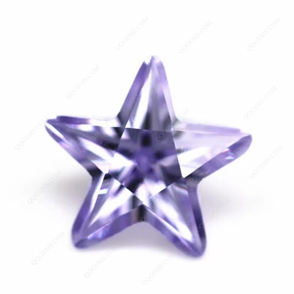 Lavender Five Star Fancy Cut Cubic Zirconia Loose Gemstones Synthetic Machine Cut Star Shape CZ Stones  - Image 3