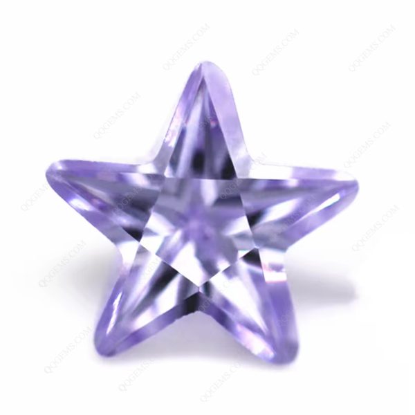 Lavender Five Star Fancy Cut Cubic Zirconia Loose Gemstones Synthetic Machine Cut Star Shape CZ Stones  - Image 4