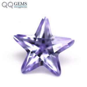 Lavender Five Star Fancy Cut Cubic Zirconia Loose Gemstones Synthetic Machine Cut Star Shape CZ Stones 
