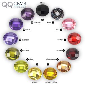 Round Shape Double Checker Board Cut Multi Color Cubic Zirconia Loose Gems