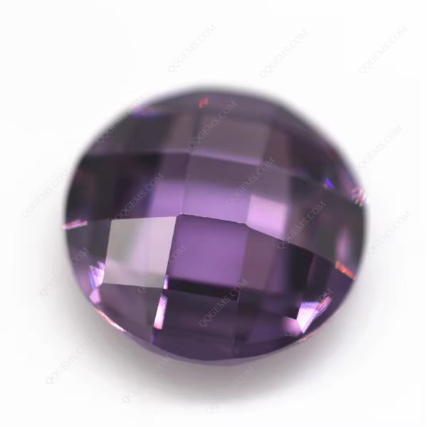 Amethyst/dark Amethyst Cubic Zirconia Loose Gems Synthetic Round Grid Cut CZ Stones - Image 3