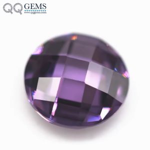 Amethyst/dark Amethyst Cubic Zirconia Loose Gems Synthetic Round Grid Cut CZ Stones