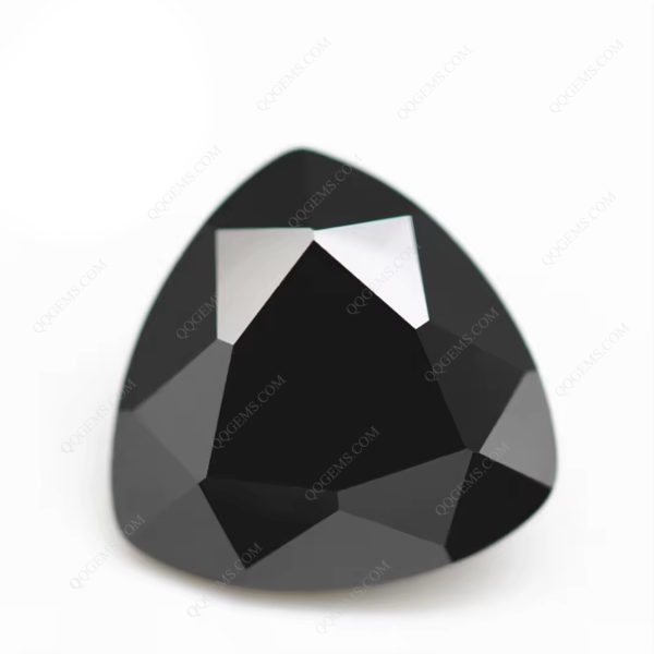 Black Color Trillion Cut Cubic Zirconia Loose Gemstones Artificial Machine Cut Trillion Shape - Image 4