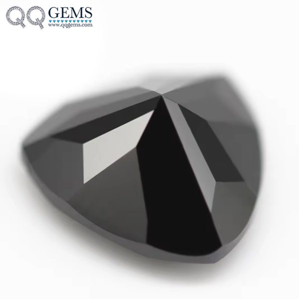 Black Color Trillion Cut Cubic Zirconia Loose Gemstones Artificial Machine Cut Trillion Shape - Image 2