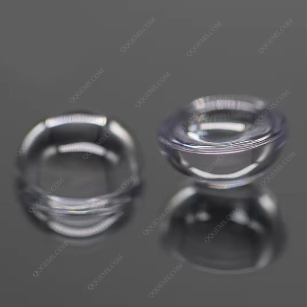 White Color Cubic Zirconia Loose Gems Synthetic Round Cabochon Cut CZ Stones - Image 2