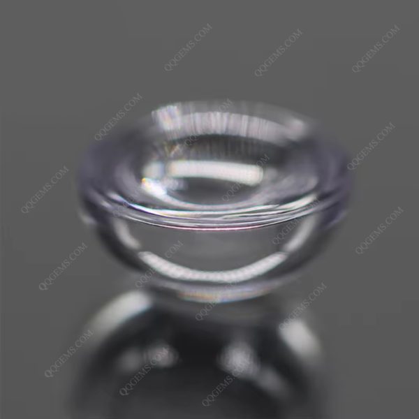 White Color Cubic Zirconia Loose Gems Synthetic Round Cabochon Cut CZ Stones - Image 4