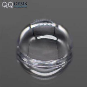 White Color Cubic Zirconia Loose Gems Synthetic Round Cabochon Cut CZ Stones
