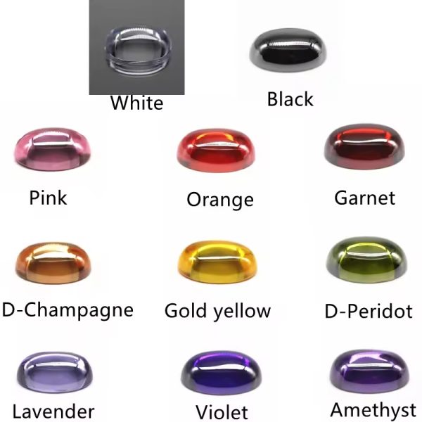 Garnet/dark Garnet Cubic Zirconia Loose Gemstone Synthetic Oval Shape Cabochon CZ Stones - Image 6