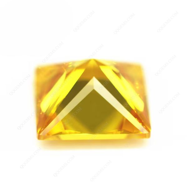 Golden Yellow Princess Cut square Cubic Zirconia Gemstones Synthetic square Cut CZ Stones - Image 4