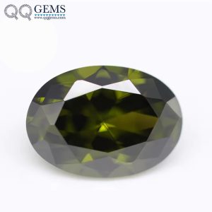 Peridot/D-peridot Cubic Zirconia Loose Gems Synthetic Faceted Oval Cut CZ Stones