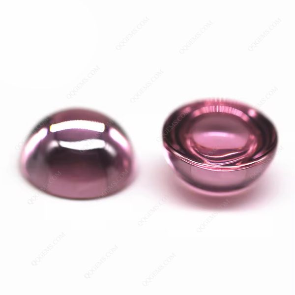 Pink Cubic Zirconia Loose Gemstones Synthetic Round Cabochon Cut CZ Stones - Image 4