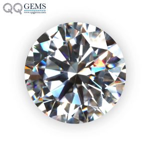 Brilliant Cut White Colorless Cubic Zirconia Loose Gemstones Artificial Round Shape CZ Gemstones