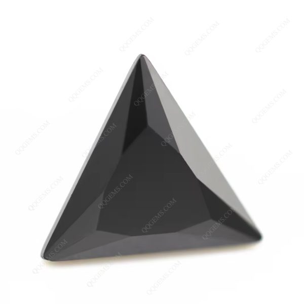 Black Color Machine Cut Triangle Cut Cubic Zirconia Loose Gemstones Synthetic Triangle Shape CZ Stones  - Image 5