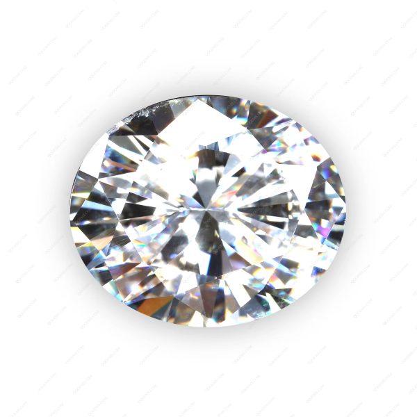 White Color Cubic Zirconia Loose Gems Synthetic Oval Machine Cut CZ Stones - Image 2