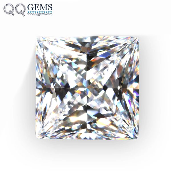 Princess Cut White Color Cubic Zirconia Gemstones Synthetic square Shape CZ Stones