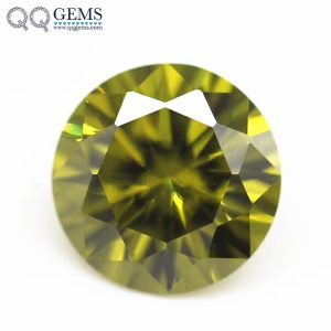 Round Cut Peridot/dark Peridot Cubic Zirconia Loose Gems Artificial CZ Stones