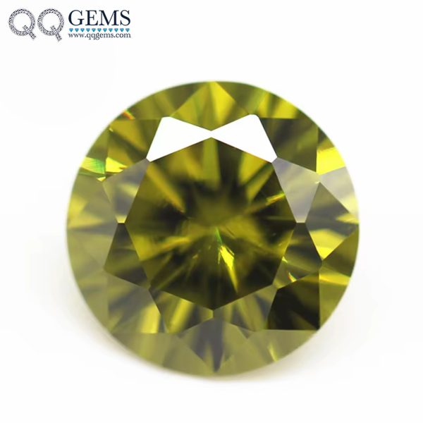 Round Cut Peridot/dark Peridot Cubic Zirconia Loose Gems Artificial CZ Stones