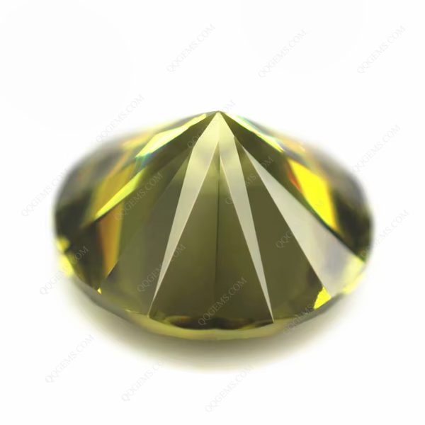 Round Cut Peridot/dark Peridot Cubic Zirconia Loose Gems Artificial CZ Stones - Image 2