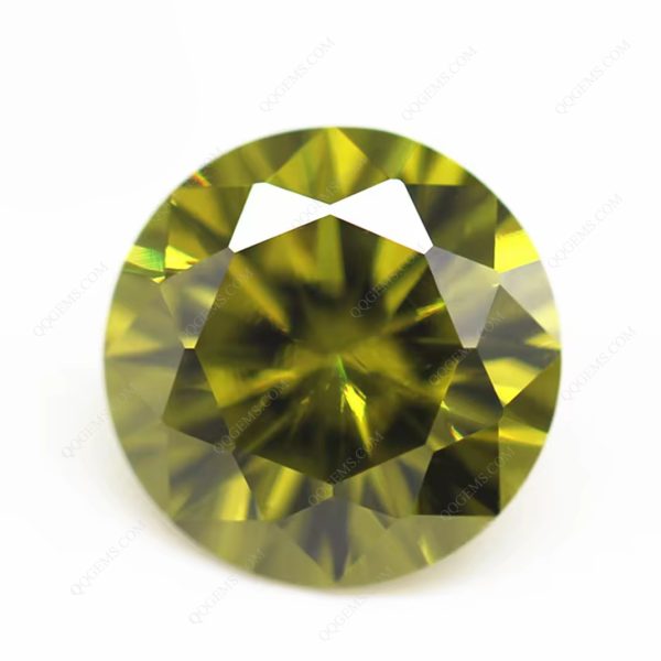 Round Cut Peridot/dark Peridot Cubic Zirconia Loose Gems Artificial CZ Stones - Image 4